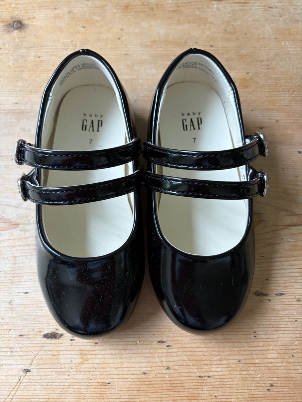 GAP Black Patent Double-Strap Mary Jane Shoes